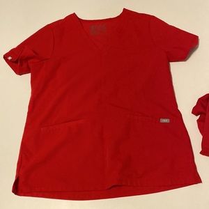 Red scrub set